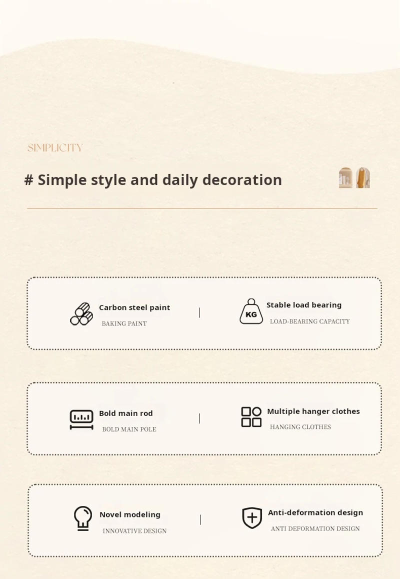 Description Picture 6 of itemNordic Luxury Living Room Coat Stand Modern Bedroom Stand Clothes Hanger Balcony Simple Storage Rack Space Saving Furniture