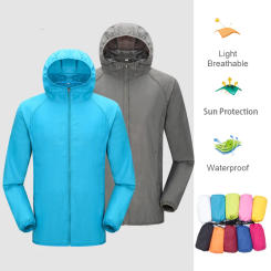 Z50 Camping Rain Hiking Jackets Unisex Waterproof Sun Protection Clothing Fishing Clothes Quick Dry Skin Windbreaker with Pocket
