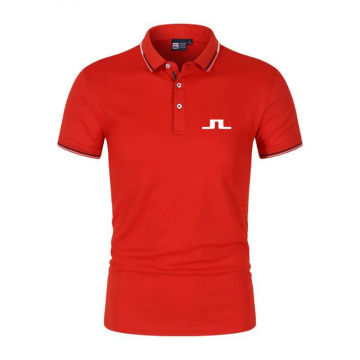 Golf Shirt for Men's Summer Quick Dry Breathable Polo Shirt Fashion Short Sleeve Tops J Lindeberg Golf Shirt Men's T-Shirt