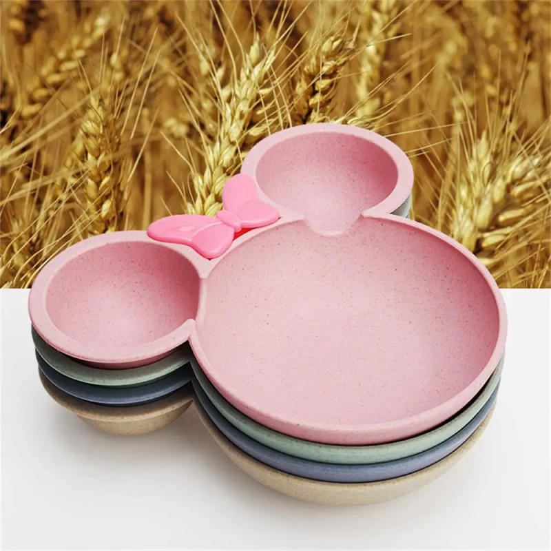 Description Picture 6 of item3 Pcs/Set Wheat Straw Children'S Tableware Set Kindergarten Baby Feeding Supplement Dinner Plate Bowl Spoon Fork Children'S Tabl