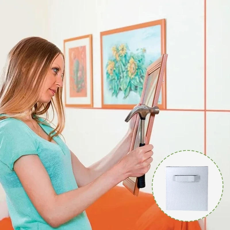 Description Picture 4 of item652F Adhesive Hanging Plates Self Adhesive Metal Hanger Set Multifunction Self Adhesive Picture Hanger set for  artwork Display