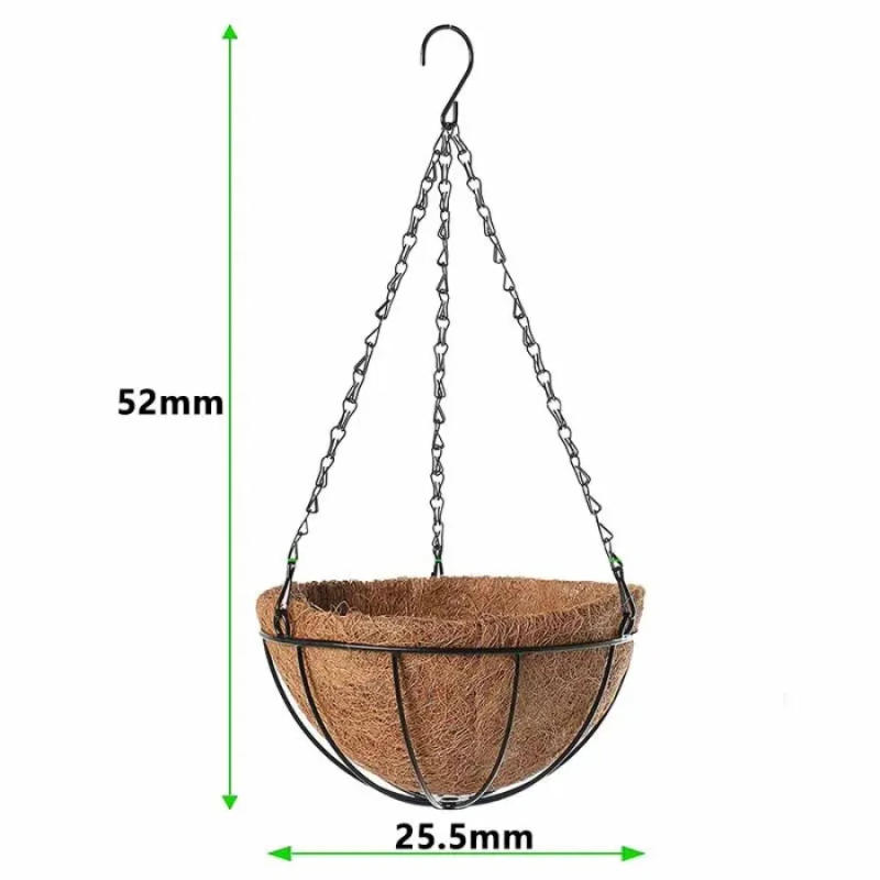 Description Picture 6 of item1PCS Round Hanging Basket Coco Liner Coconut Fiber Replacement Flower Basket For Home Gardening, Balcony Gardens, Wedding Decor