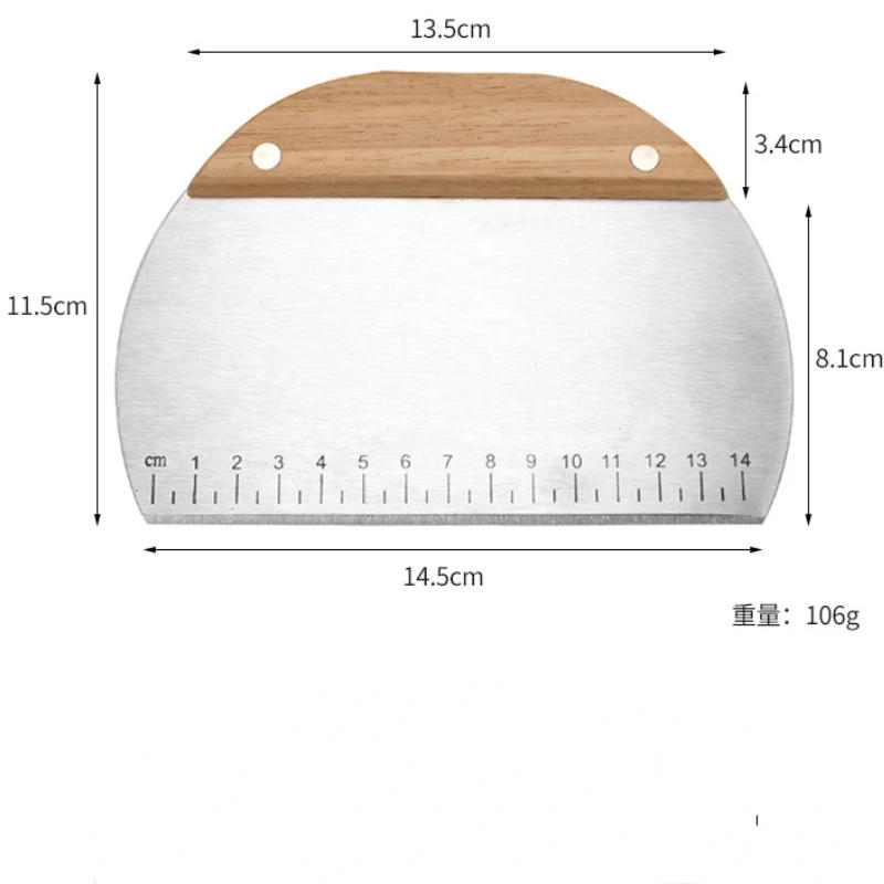 Description Picture 2 of itemStainless Steel Pastry Cutter Flour Pastry Scraper Chopper Scale Dough Pizza Cutter Wave Knife French Fries Slicer