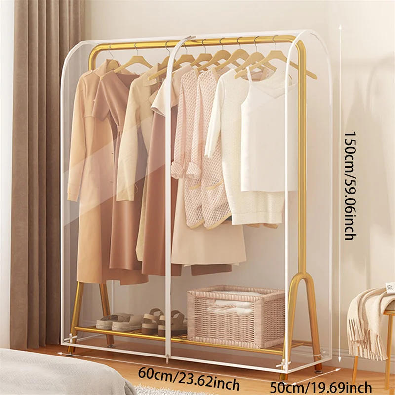 Description Picture 5 of itemFloor Clothes Hanger Dust Cover Bedroom Drying Rack Dust Cover Cloth Translucent Coat Suit Storage Bag Dormitory Supplies