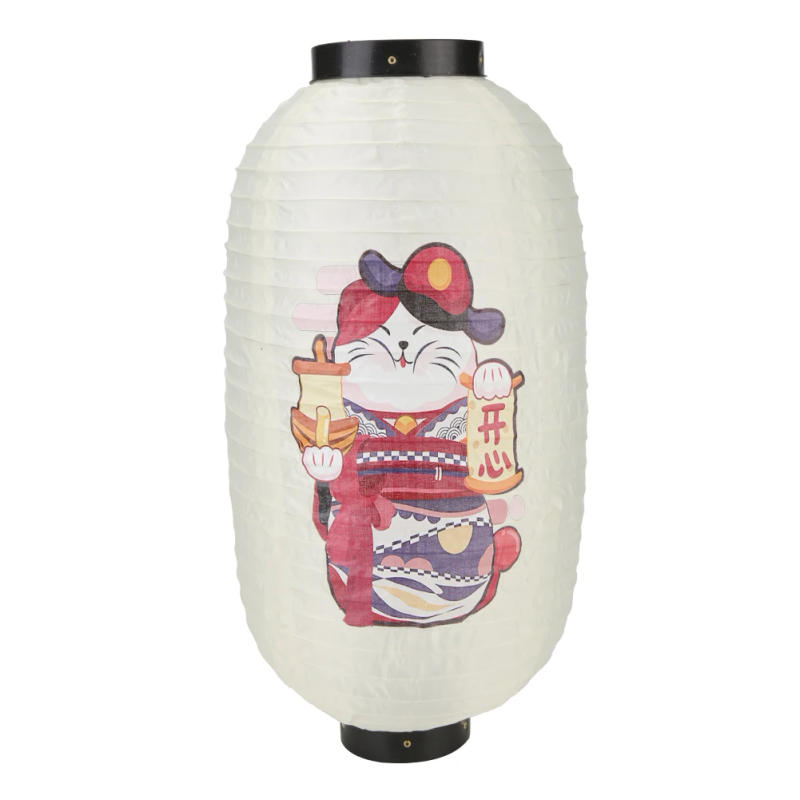 Description Picture 6 of itemLucky Cat Hanging Lantern Outdoor 10 Inch Traditional Japanese Style Lantern Waterproof for Restaurant Chochin Bar Decoration
