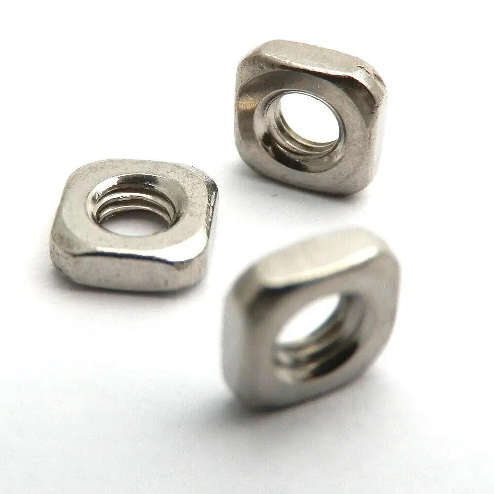 Description Picture 4 of item100pcs Thin Square Nuts M5 M5x8x2.6 A2 304 Stainless Steel Square Thin Nuts DIN 562  Blocks DIN562 Thin Type Metric 5mm