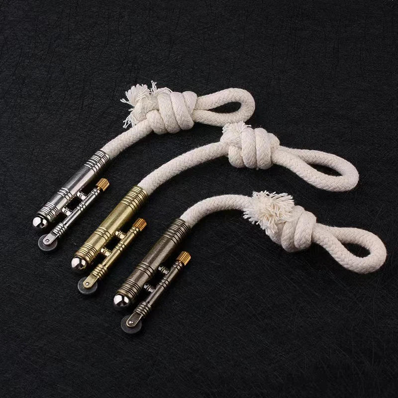 Description Picture 2 of itemPortable Metal Windproof Kerosene Match Rope Lighter Outdoor Camping Survival Retro Lighter Men's Cigarette Lighting Gadget