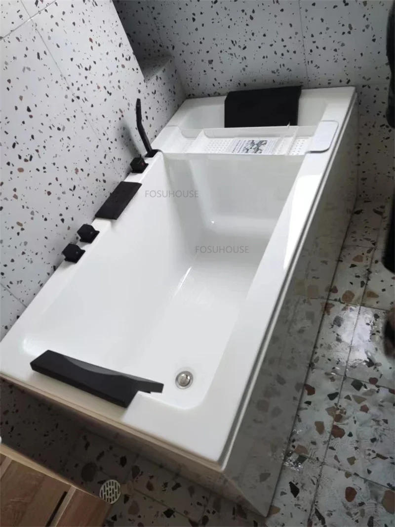 Description Picture 5 of itemUpscale Acrylic Bathtubs Household Bathroom Fixture Adult Whirlpool Outdoor Bathtub Creative Shower Integrated Massage Bathtub