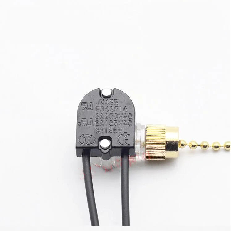 Description Picture 5 of item4pcs/Lot  Pull Chain Switches 3A/250V 6A/125V Ceiling Fan Wall Lamp Lights Easy Touched Switch 2 Wire Connector Mayitr