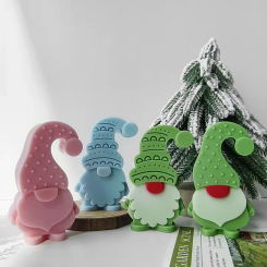 Christmas Elf Aromatherapy Candle Silicone Mold DIY Christmas Dwarf Candle Gypsum Ornament Mold Molds for Candle Making