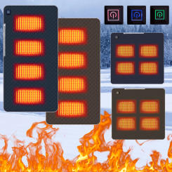 4 Heated Areas Camping Chair Heated Cushion Portable Heating Mat Cushion 3 Adjustable Temperature Type C/USB Charging for Winter