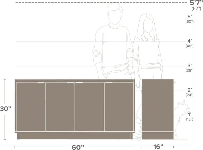 Description Picture 4 of itemSideboards Simply Modern 4 Console Table White Doors and Shelves Sideboard Storage Cabinet 60" W x 30" H x 16" D