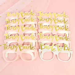 10/20pcs team bride paper glasses bride to be bridal shower Hens Bachelorette Party Wedding Decoration Supplies photobooth props