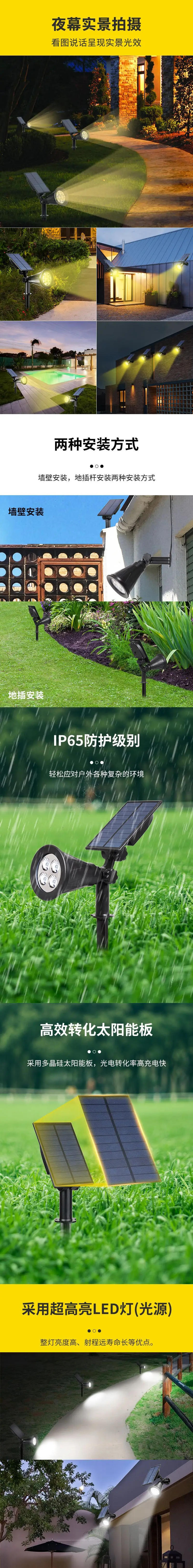 Description Picture 5 of itemSolar Garden Lights LED Outdoor Colorful RGB Outdoor Garden Super Bright Layout Lawn Light Landscape Wall Light Ground Spotlight