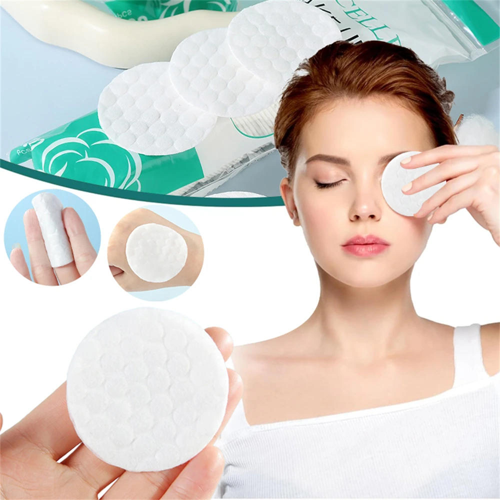 Description Picture 5 of item100Pcs/pack Facial Make Up Cosmetic Cotton Pads Round Soft Makeup Nail Polish Remover Cleansing Pads Daily Removal Tool DIY