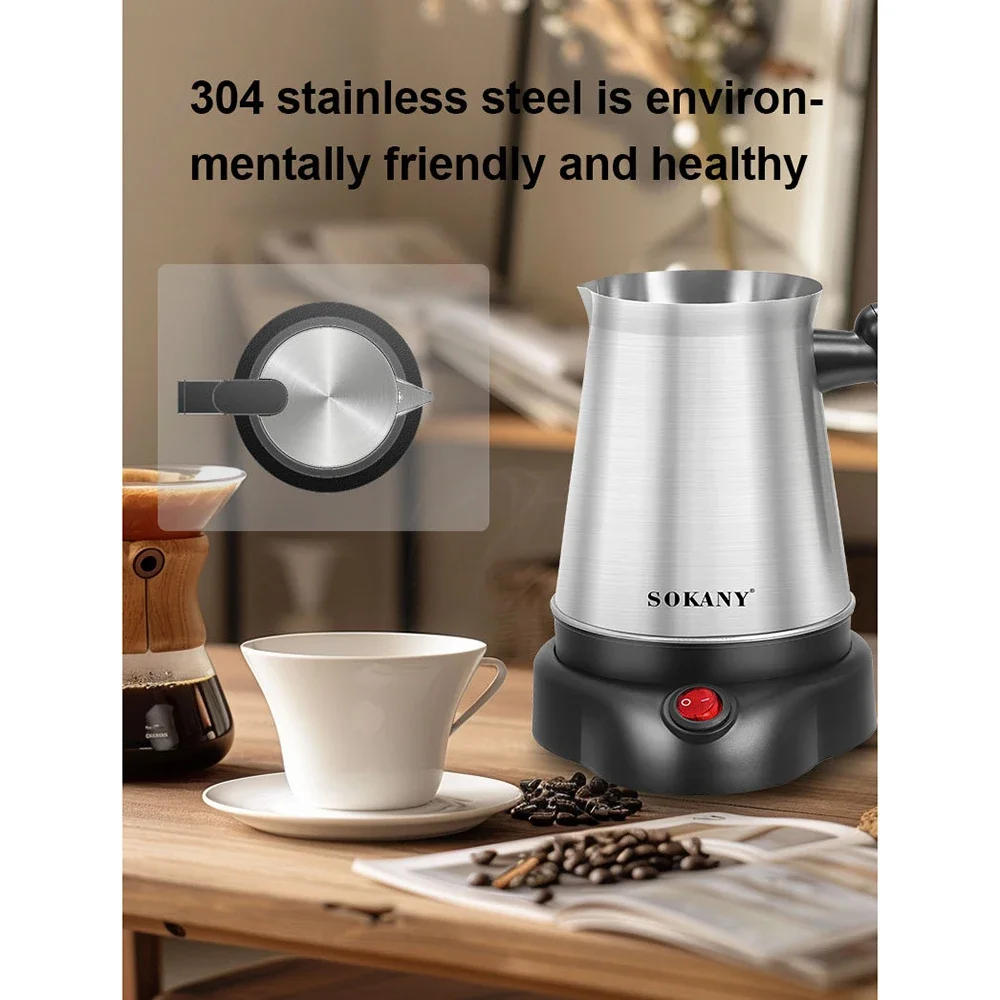 Description Picture 4 of itemTurkish Electric Coffee Maker Machine,5 To 6 Cup Brewing Capacity,Stainless Steel,   for Delicious Turkish & Greek Coffee,800ML