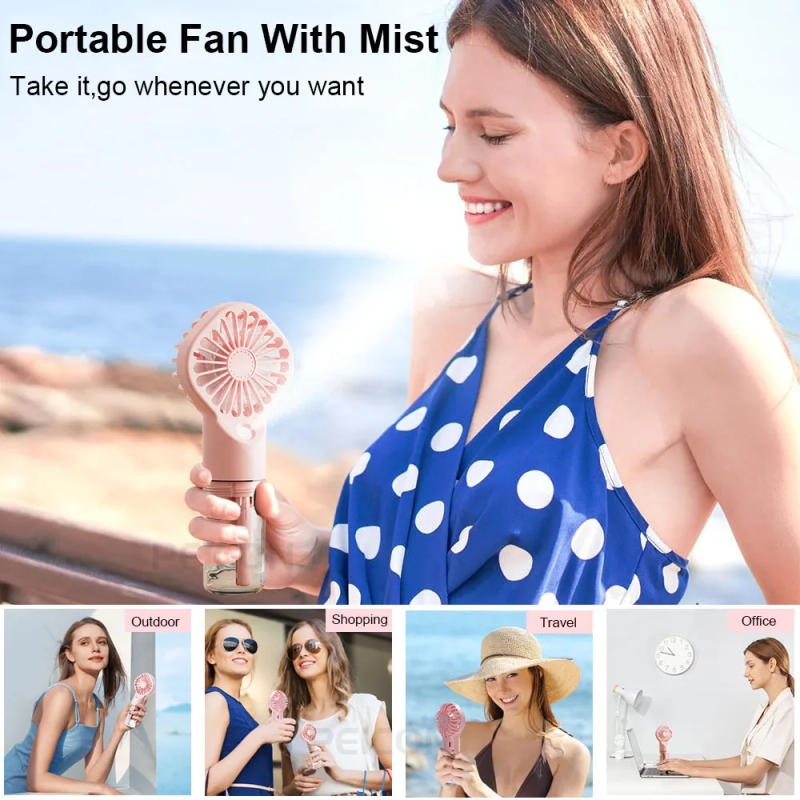 Description Picture 3 of itemPortable Humidifier Fan Mini Handheld Mist Fan Portable USB Rechargeable Handheld Fan with Humidifier Mini Water Spray Hand Fan
