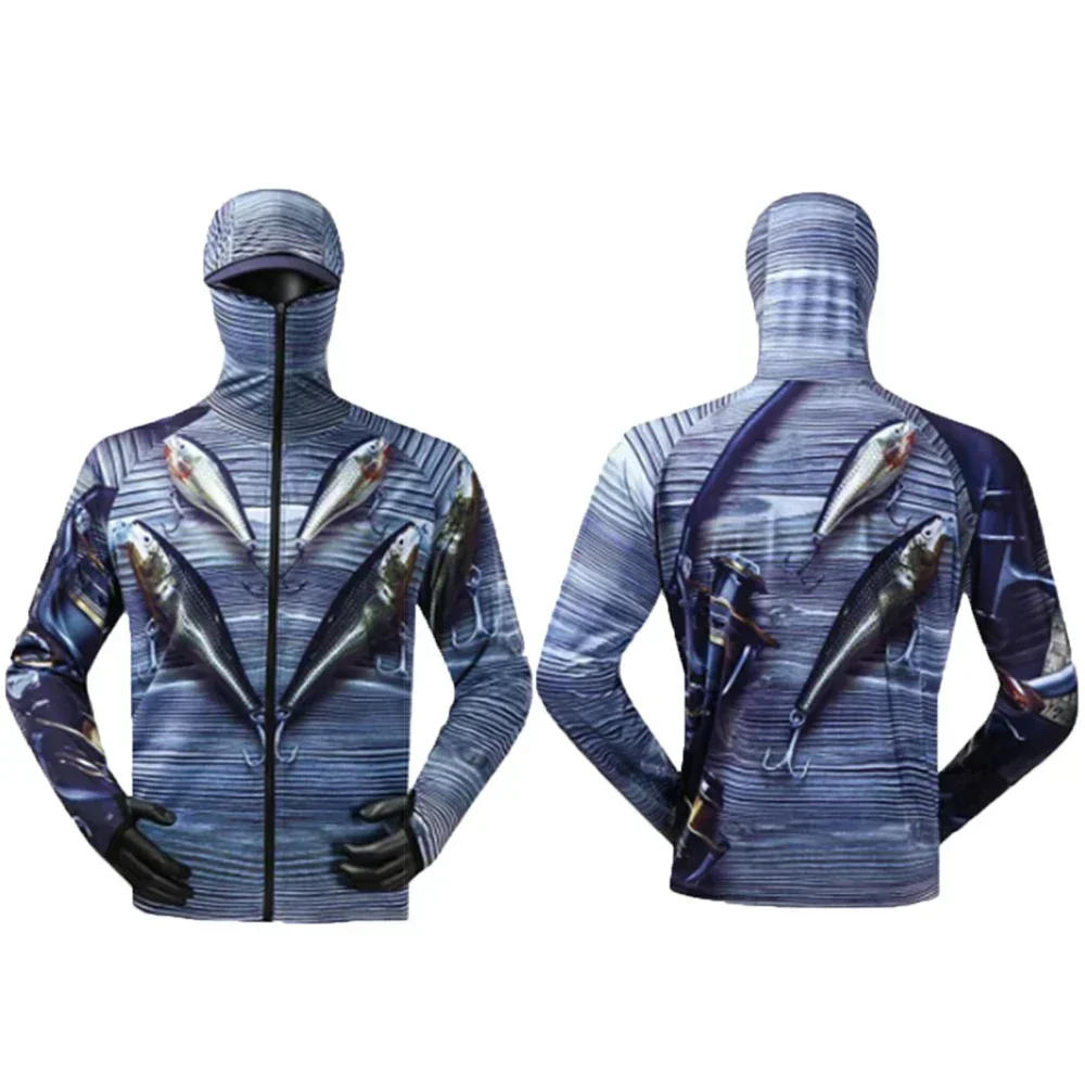 Description Picture 5 of itemMen's Sun-Protection Fishing full zip jacket Outdoors Long Sleeve Fishing Shirt Men Anti-UV Quick-Dry UV Clothing