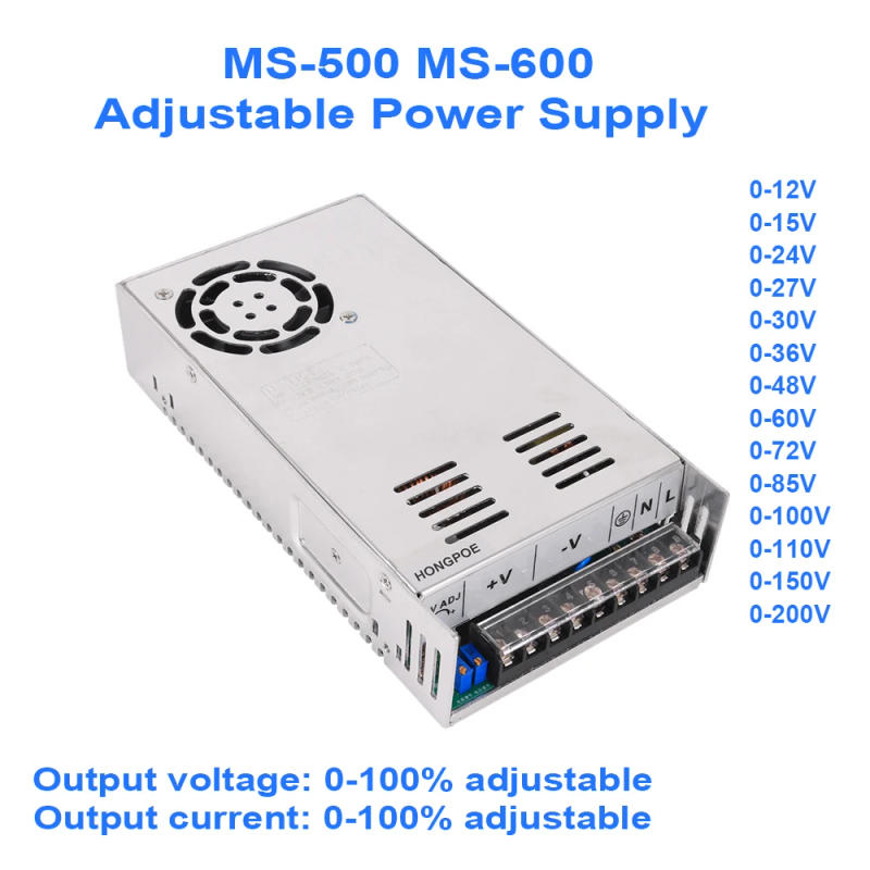 Description Picture 4 of itemAdjustable 500W 600W Power Supply DC 0-12V 15V 24V 30V 36V 48V 60V 72V 85V 90V 110V 150V 200V Ac To Dc Smps LED Industrial Power