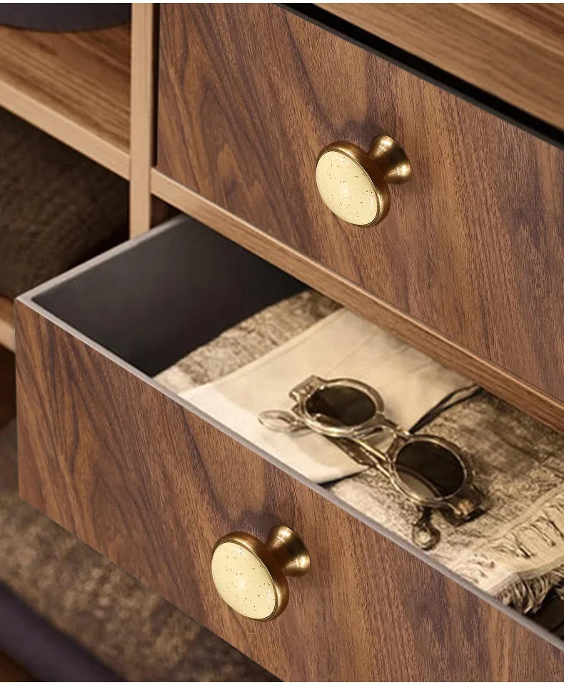 Description Picture 5 of itemAntique Brass Ceramic Cabinet Handles Zinc Alloy Drawer Knobs Pulls Wardrobe Door Handle European Furniture Handle Hardware