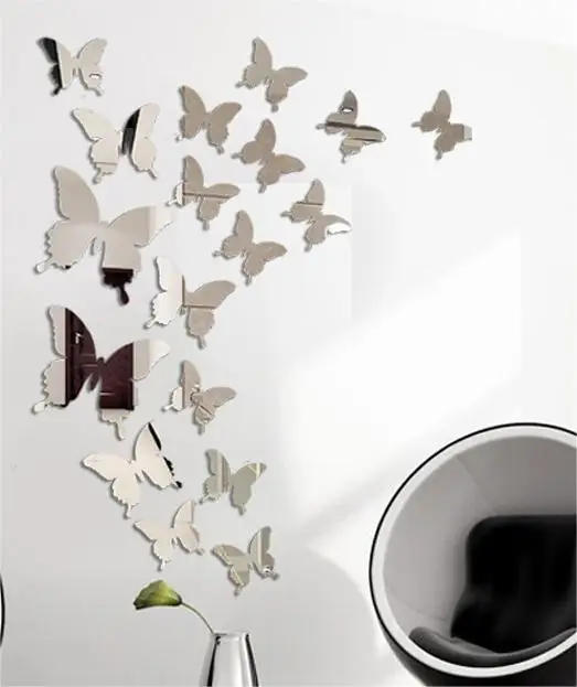 Description Picture 3 of item12pcs 3D Butterfly Mirror Wall Stickers Removable DIY Wall Art for Party Wedding Decor Home Decorations Craft Supplies stickers