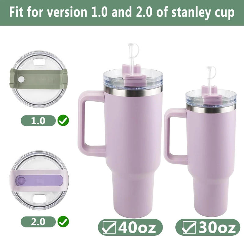 Description Picture 2 of itemSilicone Spill Proof Stopper for Stanley 40/30 oz Quencher H2.0&1.0 Tumbler with Handle for Stanley Cup Accessories