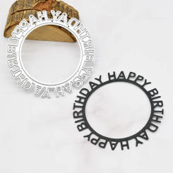 Happy Birthday Letter Circle Metal Cutting Dies Words for Scrapbooking Album  Card Making Paper Embossing Die Cuts