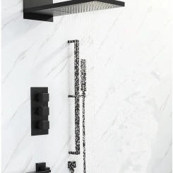 Bathroom Shower In Wall Gold Bath and Faucet Set Black Thermostatic Mixer Bath and Rainfall Shower