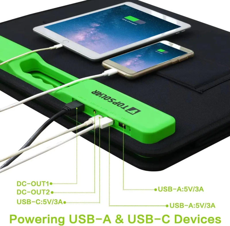 Description Picture 6 of item100W Foldable Portable Solar Panel Charger Kits For Portable Power Station Generator Cell Pes Camera Lamp 19V Dc Output