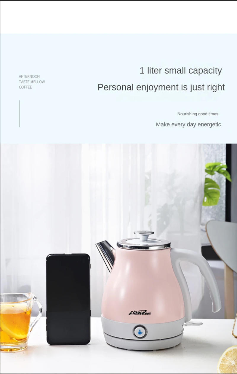 Description Picture 6 of itemElectric kettle household stainless steel heating electric small one-button insulation kitchen appliance