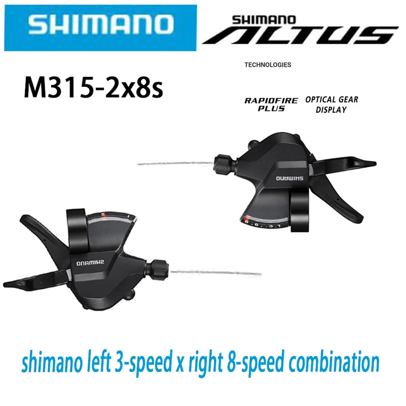 Description Picture 6 of itemSHIMANO Altus SL-M315 SL-M310 MTB Shifter 2X7 2X8 3x7 3x8 2 3 7 8 14 16 21 24 S Speed Mountain Bike Shift Lever Trigger Set