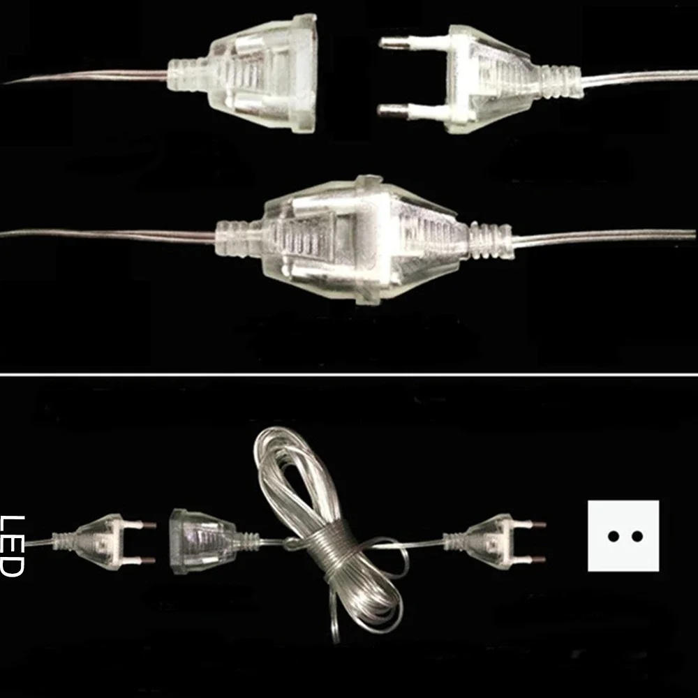 Description Picture 2 of item3M 5M Power Extension Cord Plug Extender Wire Extension Cable Standard Switch Cable EU US Plug for LED String Light Christmas