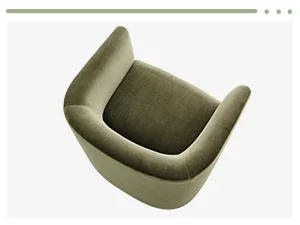 Description Picture 5 of itemUpholstered Velvet Barrel Accent Chair with Storage Ottoman, Morden Living Room Side Chair,Single Sofa Armchair with Lounge Seat