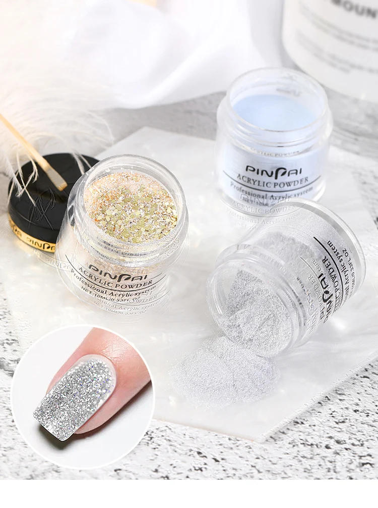 Description Picture 2 of itemAcrylic Powder Crystal Flower Carve Nail Art Extension Builder Powder Manicure Acrylic Dipping Powder Glitter Liquid Tool Kit