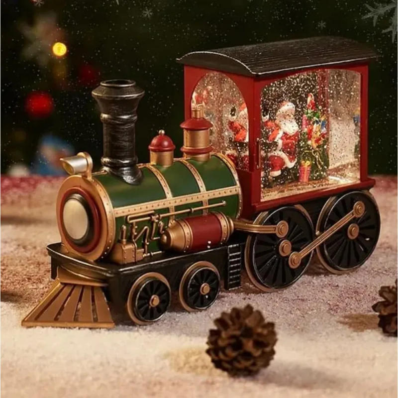 Description Picture 5 of item2024 Christmas Train Crystal Ball Music Box Santa Claus Snowman Decoration Ornament Gift
