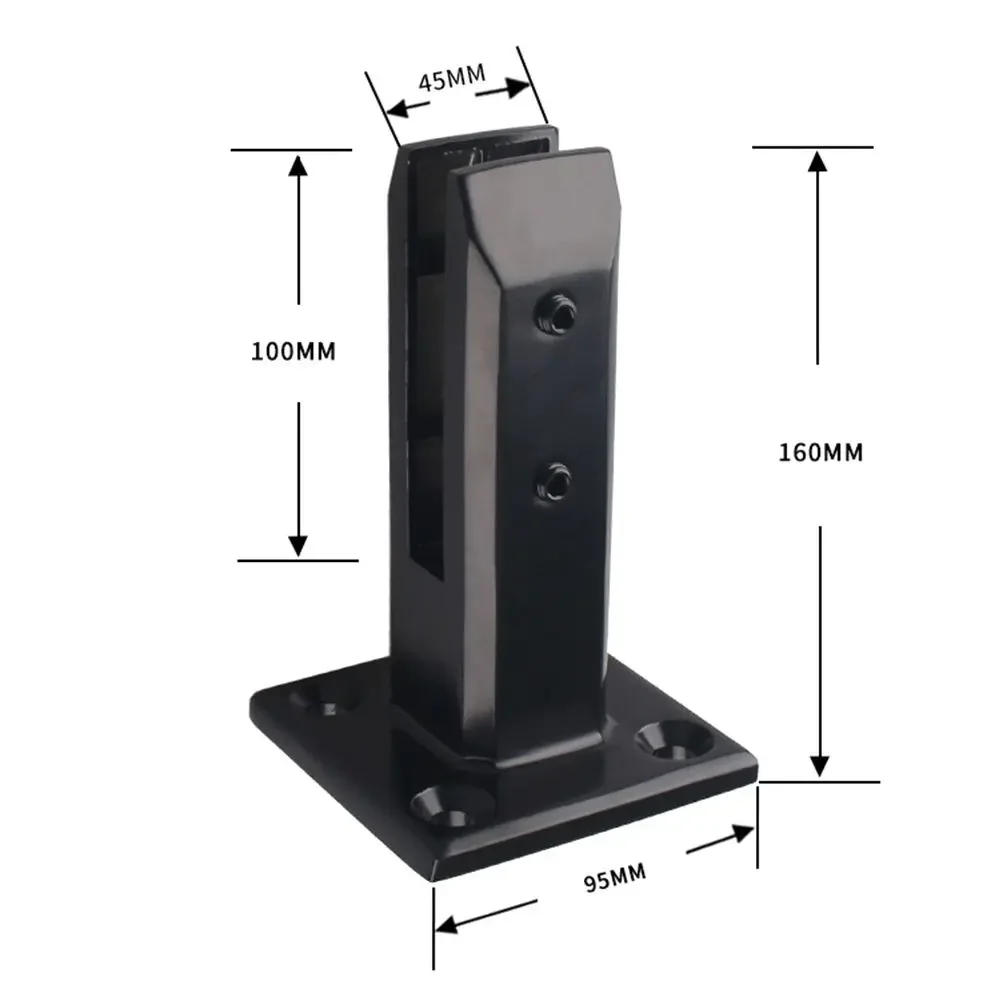 Description Picture 4 of itemStainless steel No punching Railing Floor Stand Pool glass Clip Glass Clamp Railing Accessories Guardrail Bracket