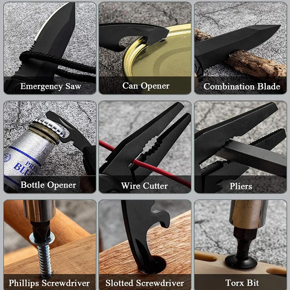 Description Picture 4 of itemMultifunctional Knife Pliers Outdoor Home Portable Outdoor Survival Folding Knife Plier Screwdriver Hand Tool Car Emergency Tool