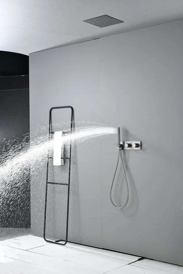 Description Picture 2 of itemBlack Embedded Concealed Ceiling Mounted Shower System with Thermostat Control