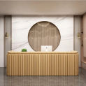 Storefront Desk Reception Offices Wooden Pulpit Podium Standing Reception Counter Stainless Ufficio Tavolo Lusso Salon Furniture