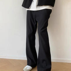 Men's Summer Fashion Business Casual Long Loose Flared Pants Suit Pants Male Elastic Straight Formal Suit Trousers 2024 A075