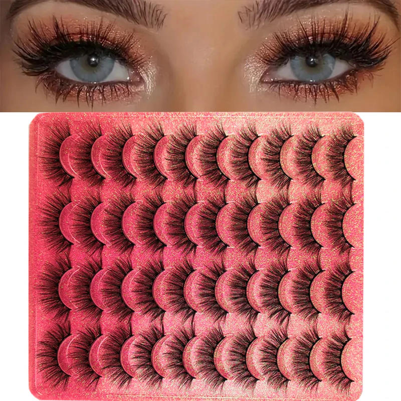Description Picture 2 of item20 pairs of fake eyelashes mixed package, naturally curled and reusable, eye-catching makeup look