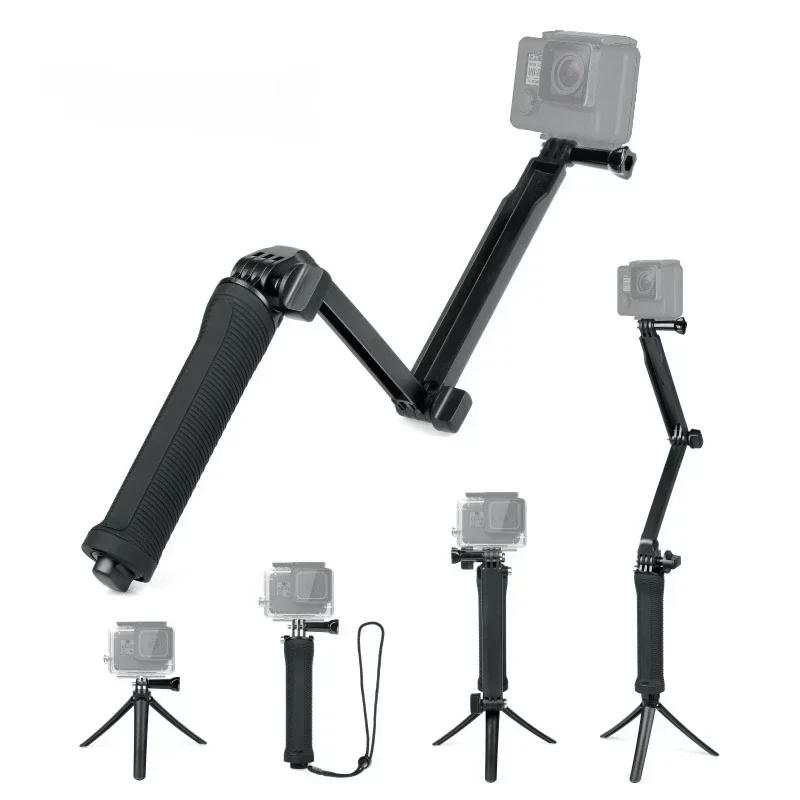 Description Picture 2 of itemFor GoPro Hero 11/10/9/8/DJI Osmo Action 3 Sports Camera Triple Folded Arm Selfie Stick Tripod Extension Bracket Accessories