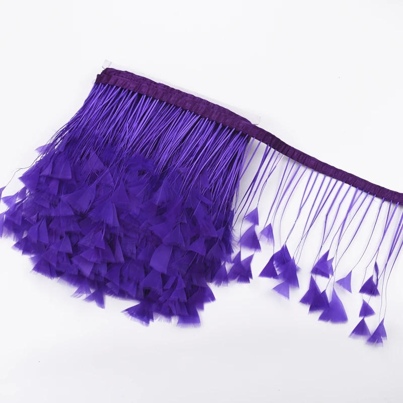 Description Picture 6 of item1Meter Turkey Feathers on Tape Tassel Fringe Trim cape skirt Goose Decoration White Feather Crafts Ribbon Sewing Trimmings Decor