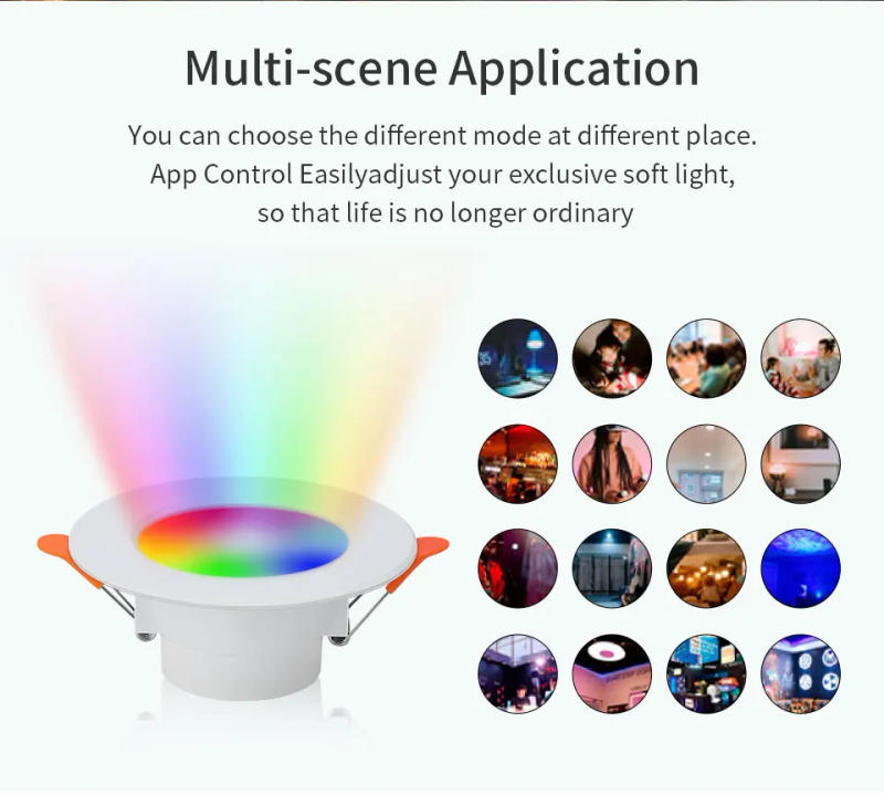 Description Picture 3 of itemTuya Smart LED Downlight AC 220V 10W RGB WW CW Bluetooth Ceiling Lamp Dimmable App Control For Bedroom Living Room Lighting