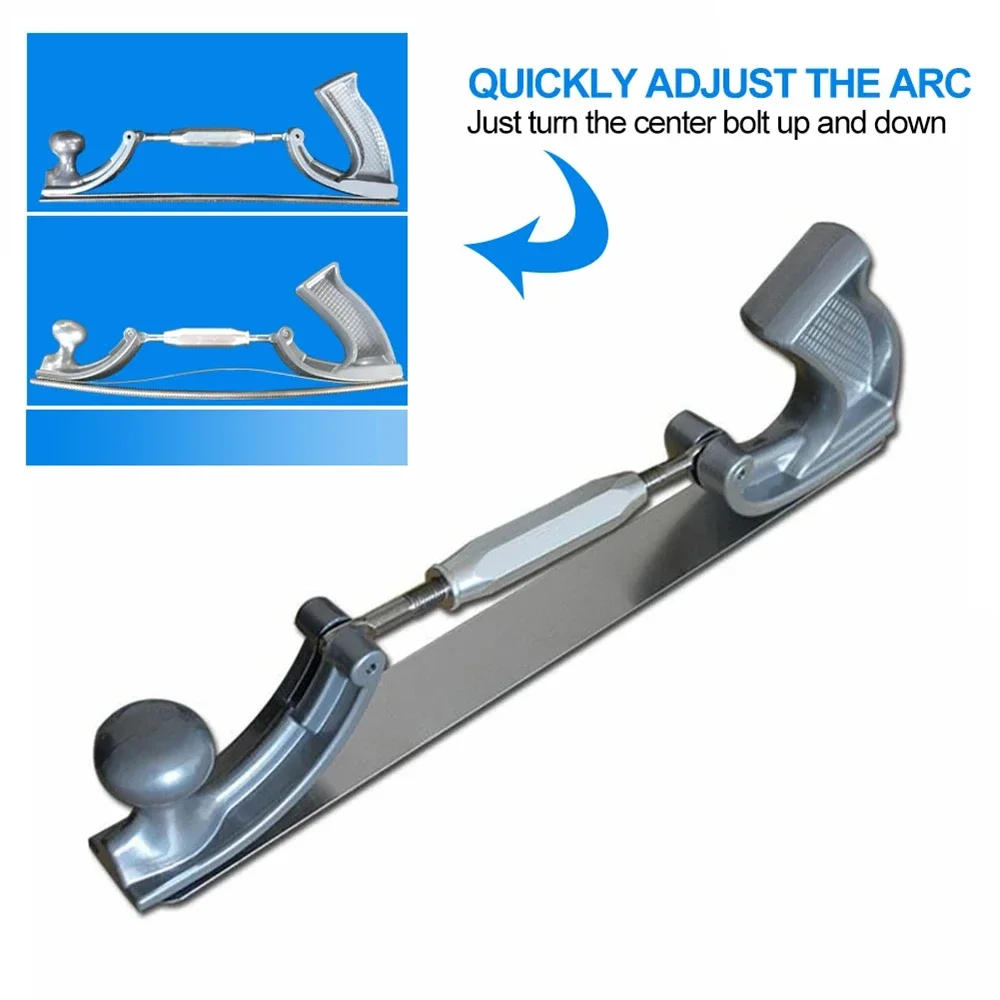 Description Picture 3 of item14" Adjustable Frame Milled Tooth Files Holder Metal Panel Polishing Curved Steel File Tools Dent Repair Kits Car Body Polisher