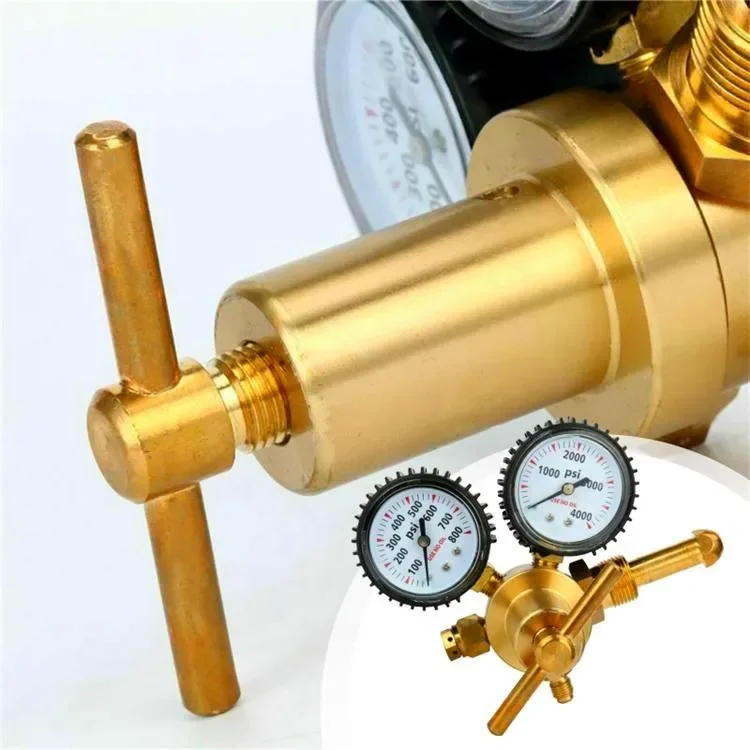 Description Picture 3 of item1/4" Brass Nitrogen Regulator 0-600psi Gas Pressure Reducing Valve Connection Gauges Cga580