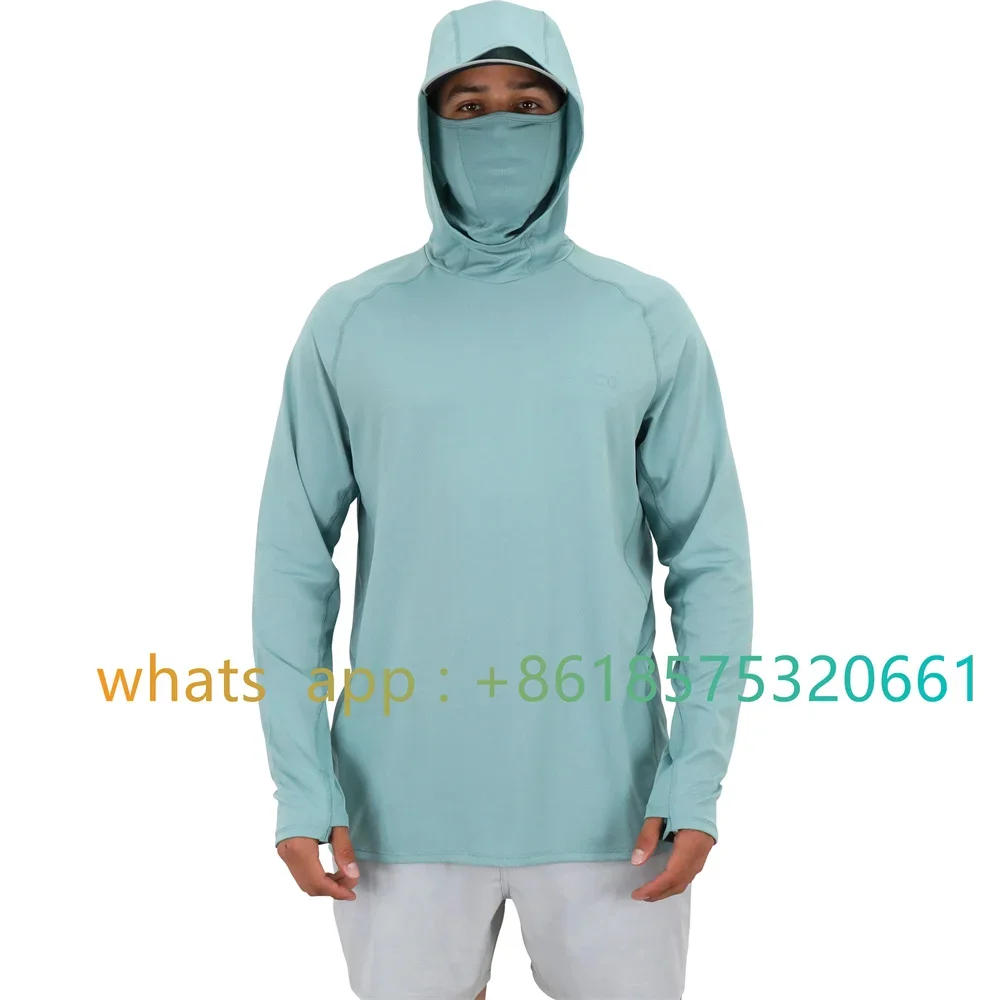 Description Picture 6 of itemAftco Fishing Hoodie Shirt For Men And Women Long Sleeve Fishing Hiking Shirt Fishing Hiking Shirt With Mask  Uv Neck Gaiter Top