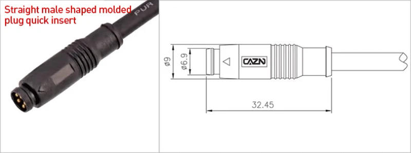 Description Picture 4 of itemM8 Plastic Quick Insert Butt Bend Waterproof Connector Male Plug Socket With PUR Cable