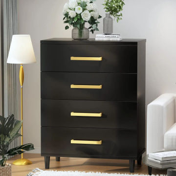 4 White Drawer Dressers for Bedroom, Wooden Chest of 4 Drawers, Modern Wide Storage File Cabinet Unit Nightstand for Bedroom