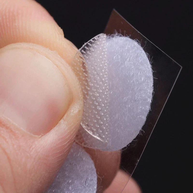 Description Picture 5 of item500/1000pair 10/15/20mm Dot Sticker Transparent Self Adhesive Hook and Loop Fastener Tape Glue Tape Round Coins Belcro Adhesivo